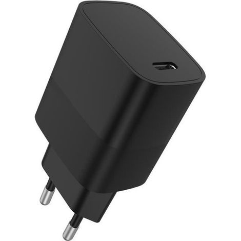 Chargeur secteur 1 Port USB-C 20W - Noir (1/4)