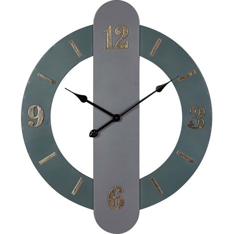 Goldgraue Metall-Wanduhr 59x4x71 cm (1/5)