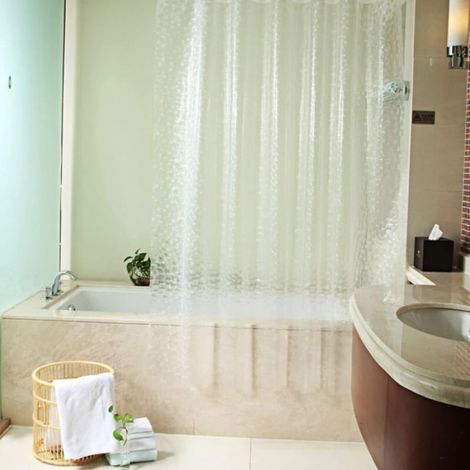 Rideau de douche - - 3D - Anti-moisissure - Antibactérien - Translucide 180x200 cm (1/5)