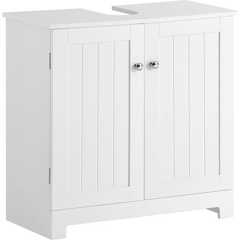SoBuy White Under Sink Bathroom Storage Cabinet with Doors,BZR18-W (1/5)