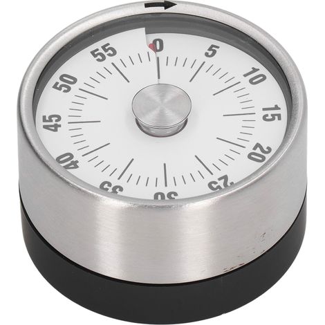Küchentimer, 60-Minuten-Countdown-Timer mit Sichtanzeige, magnetischer Kochtimer mit lautem Alarm, keine Batterien erforderlich (Weiß)
