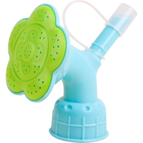 Lot de 2 embouts d'arrosage pour bouteilles - Aide au jardin - Arroseur à double tête - Pour semis, plantes d'intérieur - Bonsaï - Universel - En plastique - Bleu - Système d'irrigation (1/5)