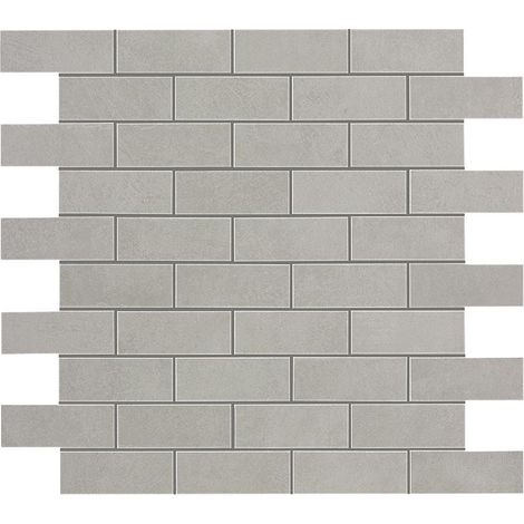 Mosaïque effet Béton Gris Brume 7,5x2,9 cm Brick 30,5x30,5x0,85 cm Mat Gravino - Mur intérieur (vendu par carton de 0,558 m²) - RO'MA CARRELAGE