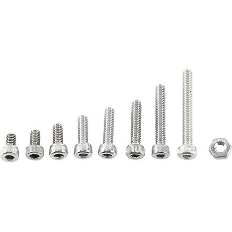 Vis à tête hexagonale creuse M2.5 en acier inoxydable A2 avec écrous hexagonaux (assortiment de fixations) (1/5)