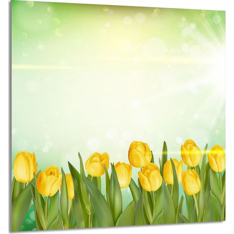 PANEL DE VIDRIO PARA COCINA 60x65 Tulipanes (1/5)