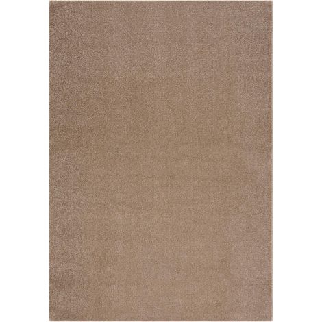 Tapis salon et chambre 140x200 beige rectangle tissé motif uni NOSSA