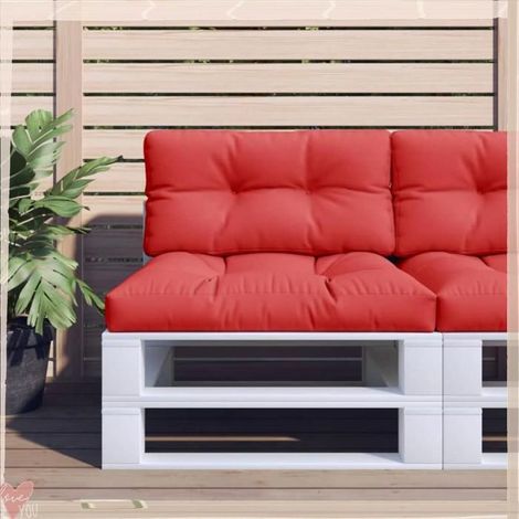 Coussins de palette - VINGVO - 360695 - Lot de 2 - Rouge - Résistant à l'eau (1/5)