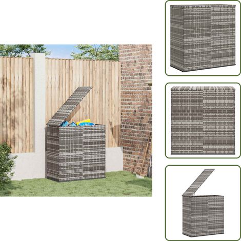 Gartenboxen - Living Garten-Kissenbox PE Rattan 100x49x103,5 cm Grau (1/5)
