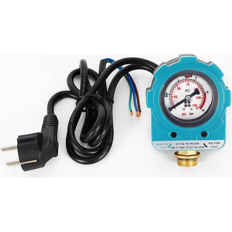 1.5KW optisch induzierter intelligenter Druckschalter, 220V NPT1/2" für Tauchpumpen, Selbstsaugpumpen, Einspritzpumpen (blau)