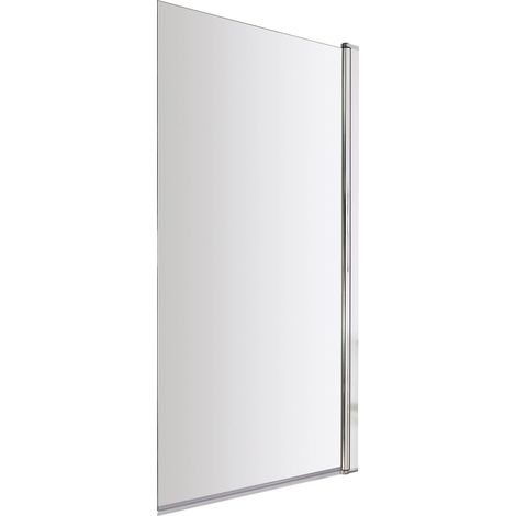 Chrome 6mm Toughened Safety Glass Reversible Straight Shower Bath Screen