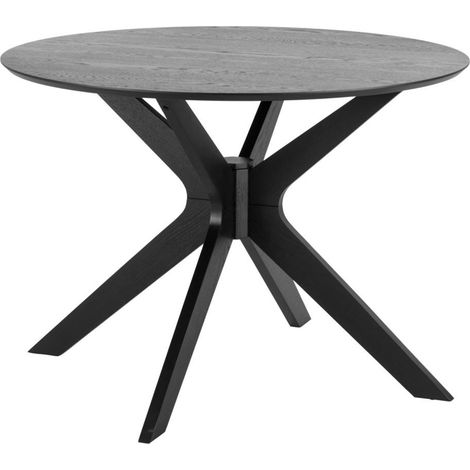 Table à manger ronde 105x75 cm décor chêne noir