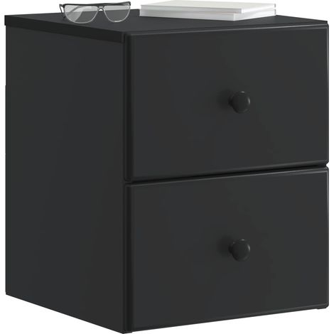 Maison Exclusive - Mobiletto da notte a muro con cassetto Nero 34,5 x 33 x 40 cm
