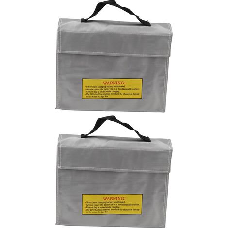 2 Pcs Lithium Battery Safety Bag Fireproof Explosion Proof PVC Fiber Effective Air Isolation Battery Safety Sack (1/5)