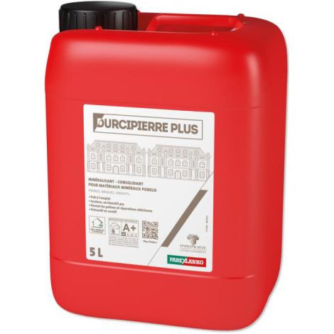 Parexlanko – Durcipierre plus 5 l – Imperméabilisant minéralisant incolore pour pierres et briques – Renforce la solidité des matériaux fragilisés