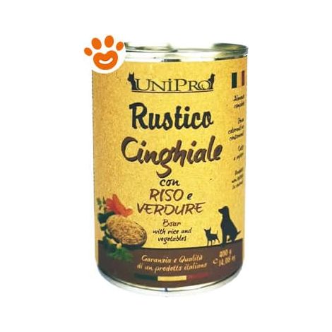 Unipro Dog Rustico Cinghiale Riso e Verdure - Lattina 400 Gr -