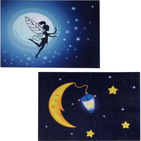 2er-Set LED-Bild Leinwandbild Leuchtbild Wandbild 40x60cm, Timer Kids + 20 Bildpunkte (1/5)