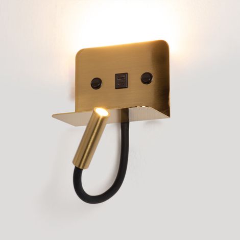 Aplique De Pared Para Lectura "SLANGE 2" - 3W + 6W - Puerto