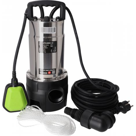 Nac SPE100HI-L2, Bomba de agua sucia 1000W, eficiente para drenaje de aguas residuales y sucias en proyectos de construcción y jardinería.