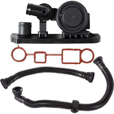 Adecuado para la válvula de ventilación del cárter PCV + junta + manguera de repuesto para VW Jetta Passat Audi A3 A4 A4 Quattro 2.0T FSI 2005 2006 Negro