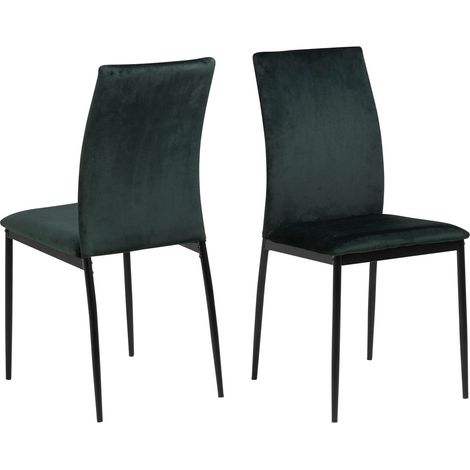 Demina Chaise de salle à manger, vert foncé, noir. (1/5)