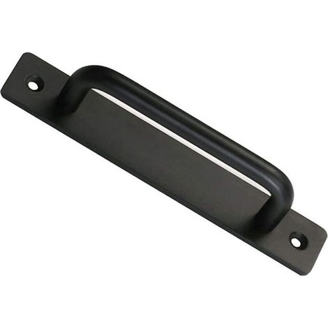 Poignée de porte de grange, poignée de porte de grange coulissante parfaite incluse 2 vis - noir, 150 mm (1/4)