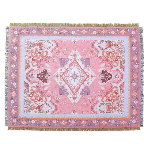 Couverture Plaid En Coton Tissé Avec Gland Style Ethnique Bohème Motif Géométrique Aztèque Navajo Jeté De Lit Jeté De Canapé Couvre-Lit Couverture De Camping Tapisserie Nappes Tapis 160x130cm (1/5)