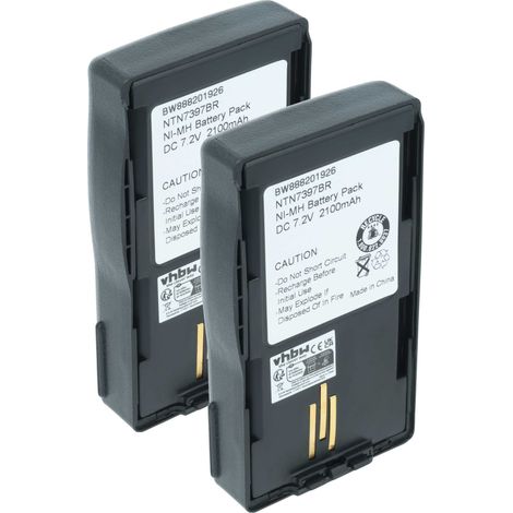 vhbw 2x Akku Ersatz für Motorola NTN7394 NTN7394AR, NTN7394A, NTN7394B, NTN7394AS für Funkgerät, Walkie Talkie (2100 mAh, 7,2 V, NiMH) (1/5)