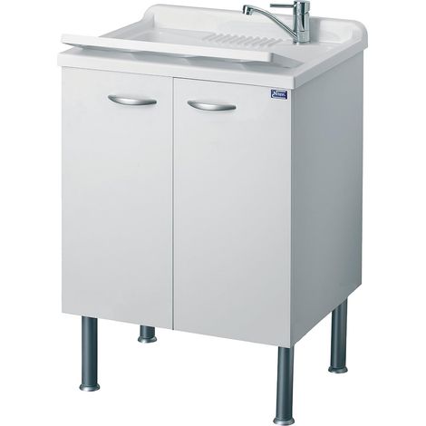 Negrari 6007SK Lavatoio Lavapanni in Nobilitato Idrofugo L60 x 60 x 85H cm, Bianco (1/2)