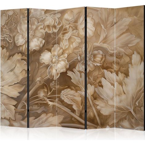 Paravento artgeist legno marrone 225x172 cm motivo floreale