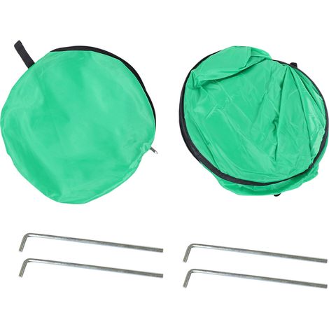 Sac à feuilles pop-up pliable, sac de jardin réutilisable en polyester 300D avec piquets, 90x60x60cm, vert, pour ramassage déchets (1/5)