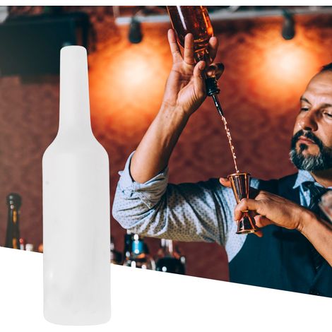 Flexible Silikonflasche für Barkeeper, ideal zum Üben von Flair-Bartending im französischen Stil. Weiße Flasche. (1/5)