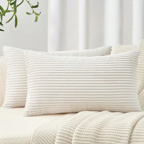 Set of 2 Cushion Covers 40x60 Corduroy with Hidden Zipper for Living Room and Garden Decoration (1/5)