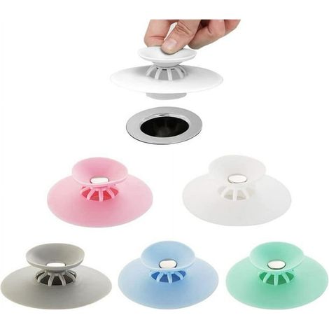 Lot de 5 bouchons d'évier universels en silicone, bouchons de vidange, bouchons pour lavabo, salle de bain et cuisine (1/5)