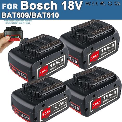 4X 5.5Ah Batterie pour Bosch 18V Professional GBA GSR GSB BAT618 BAT609 BAT620 BAT609G BAT610G BAT611 BAT612 BAT618 BAT618G BAT619 BAT619G BAT622 BAT620 (1/5)