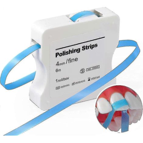Papier de verre dentaire, bandes de polissage dentaires, papier de verre dentaire, grain fin 4 mm de large, rouleaux de 6 m/boîte, outils bleus, hww (1/5)