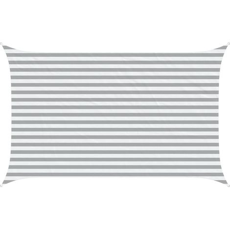 Sonnensegel Hellgrau und Weiß 4 x 2,5 m 100 % Polyester Oxford vidaXL
