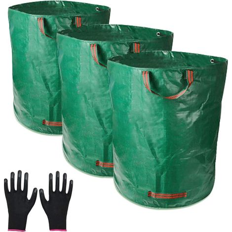 Sacs de Jardin,300L Sacs à Déchets de Jardin Résistants,étanche Heavy Duty Grande Sacs avec Poignées,Pliable et Réutilisable (1/5)