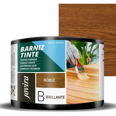 JOVIRA PINTURAS Vernice colorata a base d'acqua, finitura lucida. Speciale per la colorazione e la verniciatura del legno. (375 Millilitri, Rovere) (1/3)