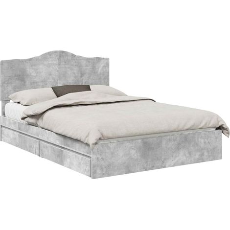 Maison Exclusive - Aufbewahrungsbett Beton Grau 150 x 200 cm Holz