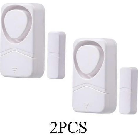 Alarme antivol sans fil JWL pour portes et fenêtres - 4 modes - Détecteur d'ouverture de porte - Alerte de fermeture de congélateur - Protection de sécurité - Couleur : Blanc - Lot de 2 (1/4)