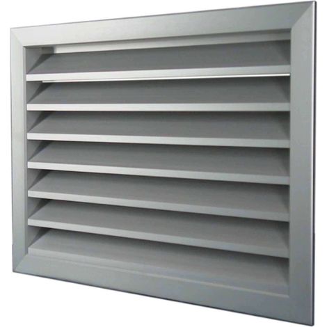 Grille de soufflage ou reprise à ailettes horizontales fixes. Couleur aluminium - GRE 400X400/50 - 874110 S&P UNELVENT - 874110