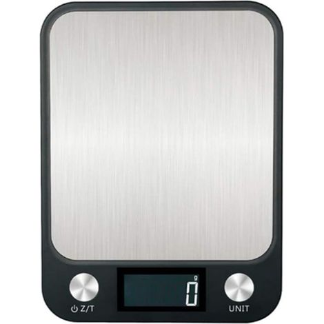 Balance de cuisine numérique, balance alimentaire multifonctionnelle de 22 livres, onces et grammes, acier inoxydable, avec écran LCD. (1/5)