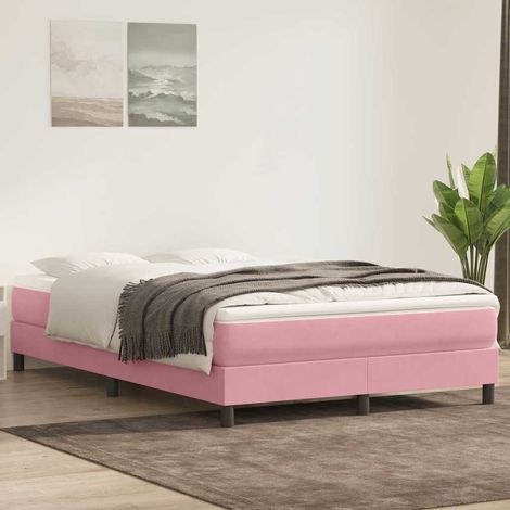 Boxspringbett mit Matratze Rosa 140x220 cm Samt