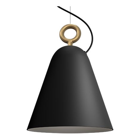 Bella Dome Suspension Plafonnier Plat Noir 1x E27 (1/2)