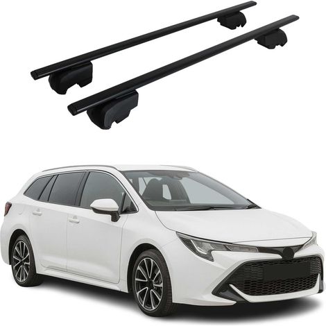 OMAC Dachtrager Quertrager für Toyota Corolla Sport 2019-2026 – City Crash getestet – ISO PAS 11154:2006 – Abschliessbar – Max 75 kg – 2 Stangen Stahl Schwarz (1/5)