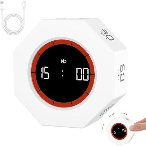 Gravity Flip Timer - Conto alla rovescia 1/3/5/15/30/60/90 minuti, Timer da cucina, Timer a ribalta per lavoro, cucina, apprendimento, fitness, compatto per la gestione (1/5)