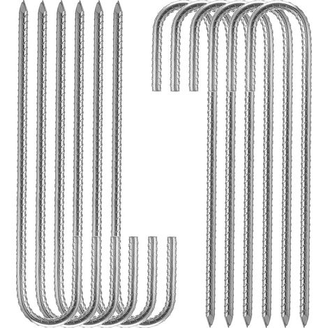 silber Bodenheringe XL, Heringe, 10er-Set, verzinkt, Zelt, 30 cm, Elektroverzinkter Stahl (1/4)