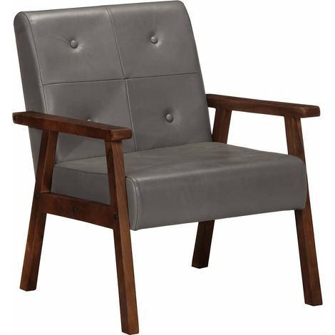 Sessel Grau Echtleder