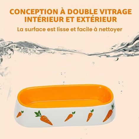 Gamelle céramique lapin, petits animaux, hamster, chinchilla, hérisson, chiot, chaton, gerbille, furet (1/4)