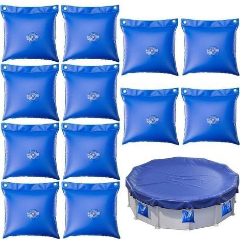 Autres accessoires de piscine : Lot de 12 sacs à eau pour piscine – poids d’eau carrés, petits sacs à eau épais en PVC, pour couvertures de piscine, pour lester les bâches de piscine (1/4)